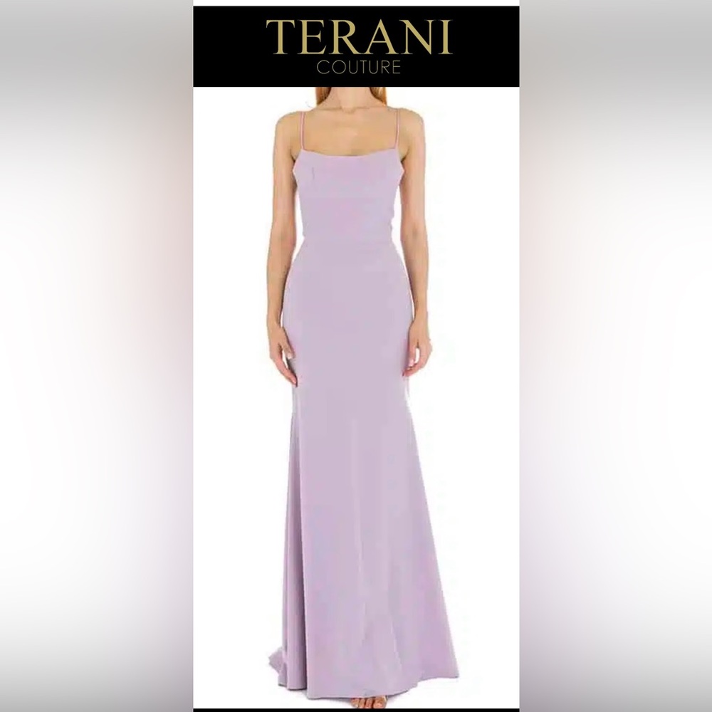 NWT TERANI COUTURE LAVENDER EVENING/PROM GOWN MERMAID LOW BACK SIZE 14
